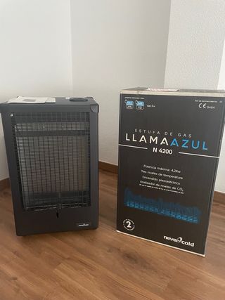 Estufa de gas llama azul