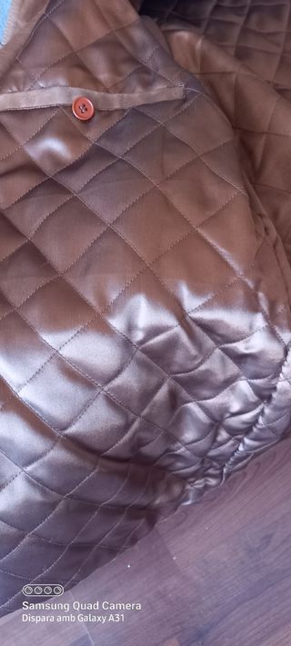 Chaqueta piel marrón hombre