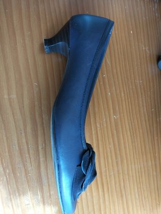 Zapatos mujer tacón bajo de piel -talla 38