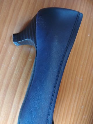 Zapatos mujer tacón bajo de piel -talla 38
