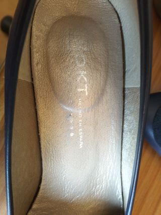 Zapatos mujer tacón bajo de piel -talla 38