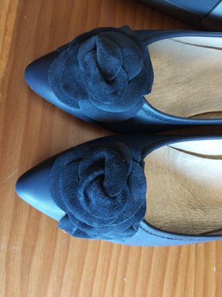 Zapatos mujer tacón bajo de piel -talla 38
