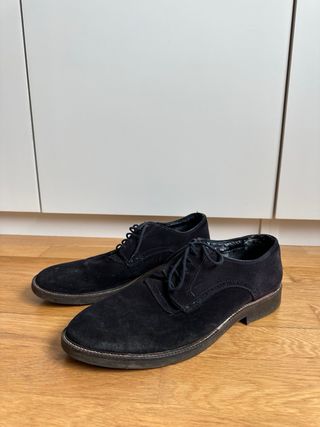 Zapatos de ante azul marino