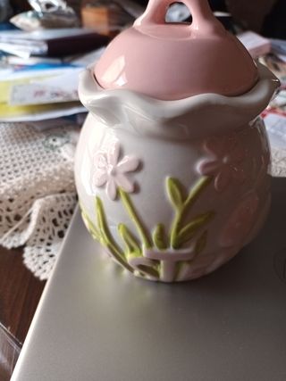 Zuccheriera Pasqua Ceramica Rosa