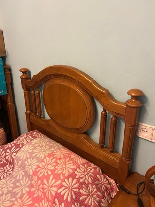Cama 90 completa madera castaño 