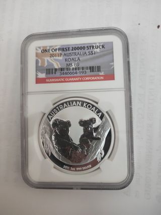 Moneda Plata Australia 2011 koala NGC 69