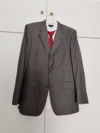 Traje de chaqueta Gris, raya diplomática