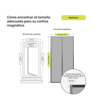 Cortina mosquitera magnética para puertas 80x200