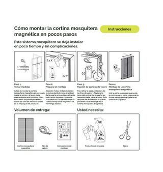 Cortina mosquitera magnética para puertas 80x200