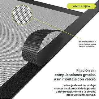 Cortina mosquitera magnética para puertas 80x200