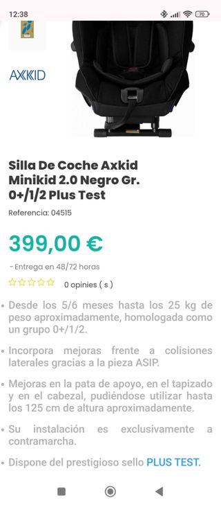 Silla coche a contramarcha axkid minikid