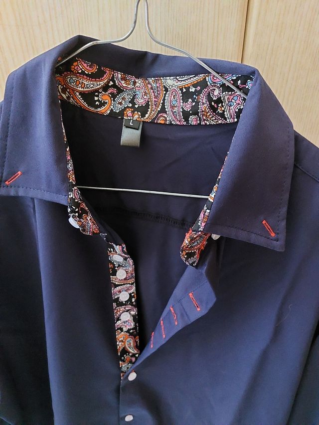 Camicia Uomo Blu Multicolor