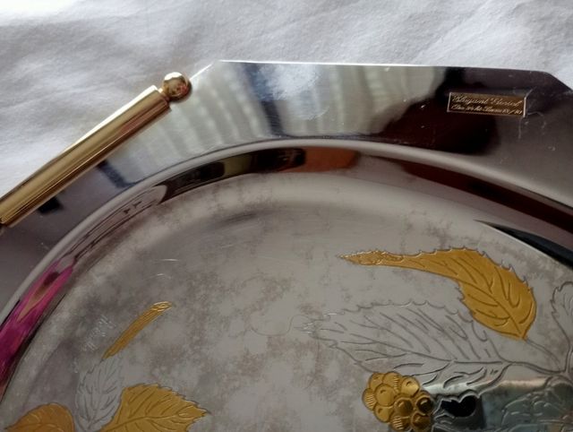 Bandeja de oro y acero inox