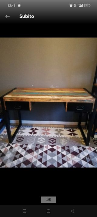 Scrivania vintage legno metallo