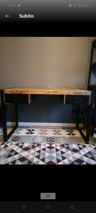 Scrivania vintage legno metallo