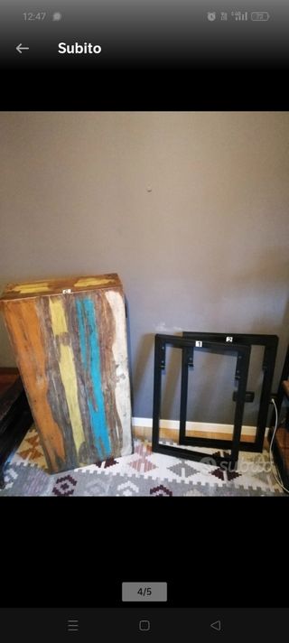 Scrivania vintage legno metallo