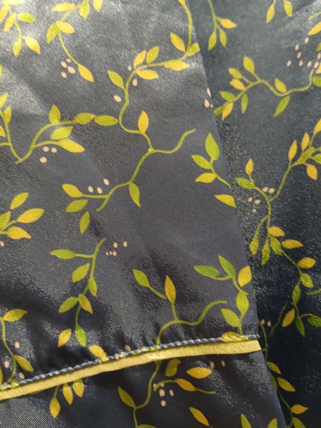 Bata kimono azul c/flores