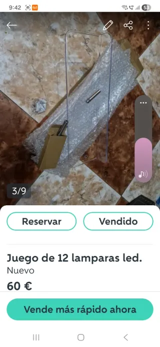 Juego de 12 lamparas led.