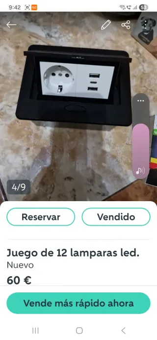 Juego de 12 lamparas led.