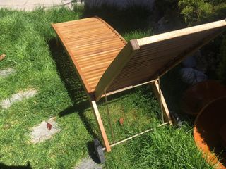 Hamaca y sillón de madera para jardín