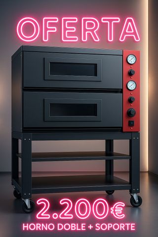HORNO A GAS PARA 8 PIZZAS CON SOPORTE