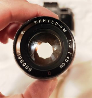 Cámara Kiev-4 con objetivo Júpiter 8M 50mm