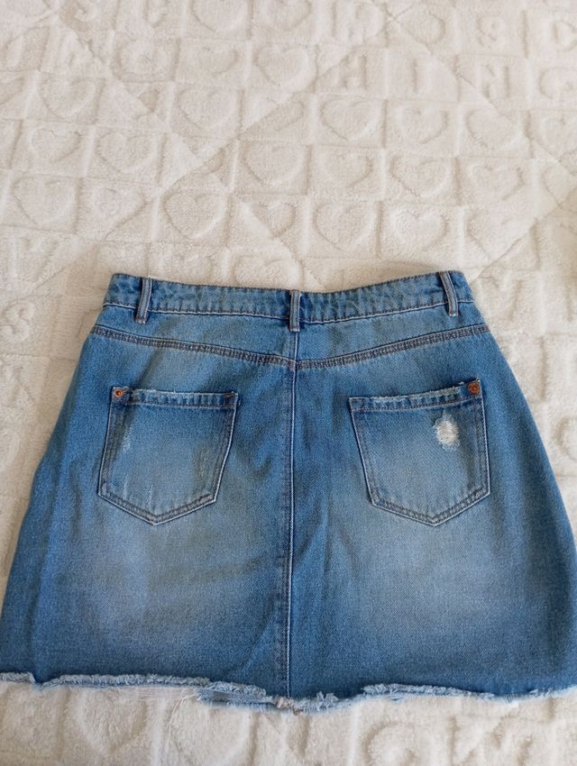 Mini Falda Vaquera Desgastada