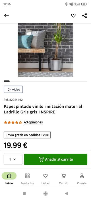 Papel pintado ladrillo gris