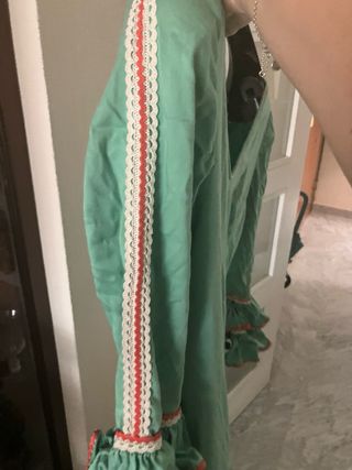 Traje Flamenca Verde-Naranja