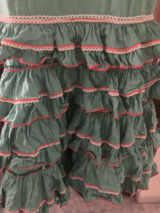 Traje Flamenca Verde-Naranja