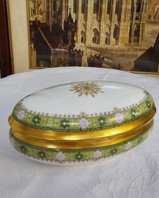 Caja joyero ovalada Limoges vintage