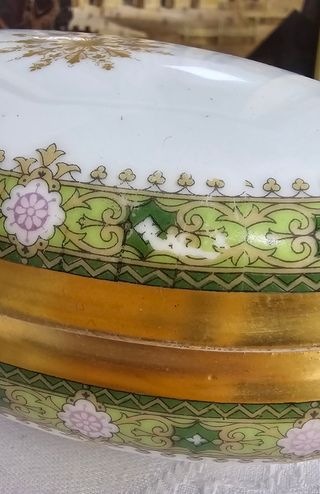 Caja joyero ovalada Limoges vintage