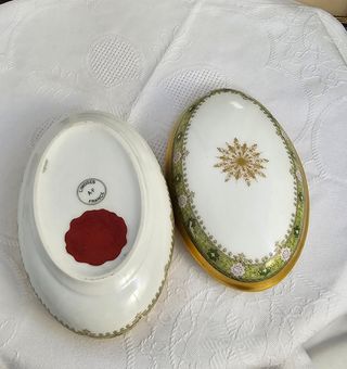 Caja joyero ovalada Limoges vintage