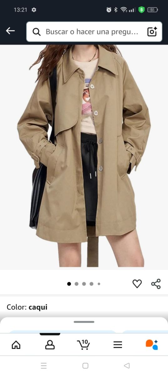 Parka beige  costura alta gama