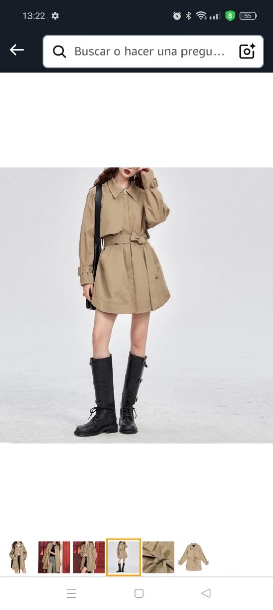 Parka beige  costura alta gama
