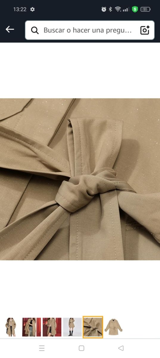 Parka beige  costura alta gama