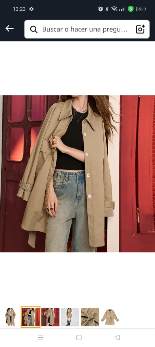 Parka beige  costura alta gama