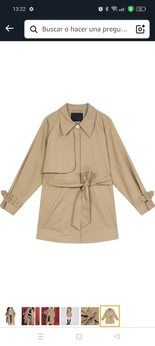 Parka beige  costura alta gama