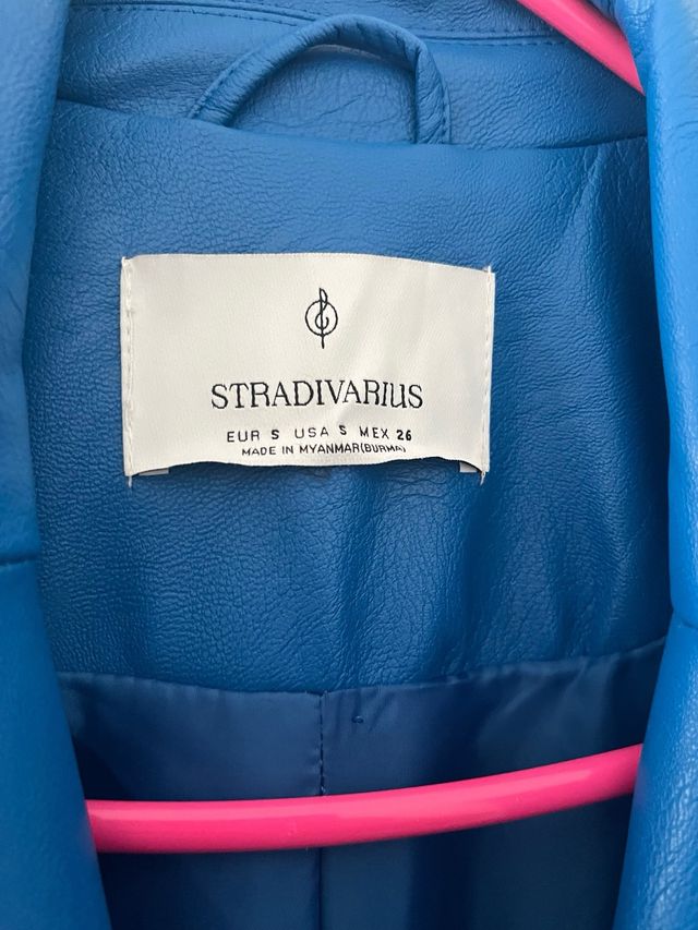 Trench azul Stradivarius - Talla S Efecto piel