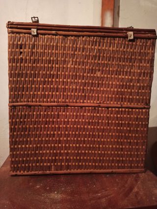 Cesta mimbre vintage - marrón