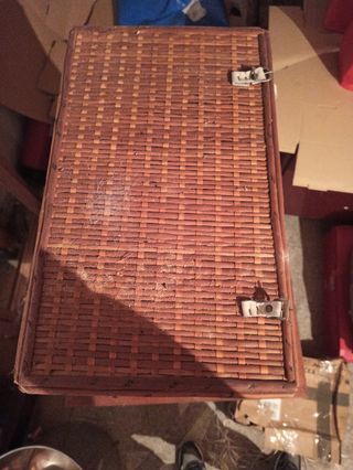 Cesta mimbre vintage - marrón