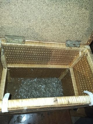 Cesta mimbre vintage - marrón