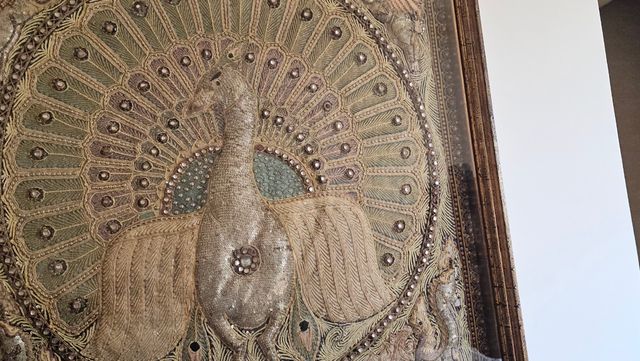 Cuadro Tapiz Bordado Pavo Real Tailandés