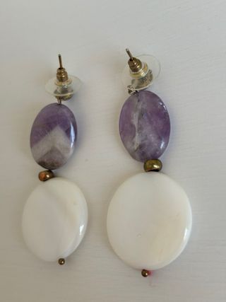Pendientes Bimba Y Lola - Lilas y Blancos 5cm