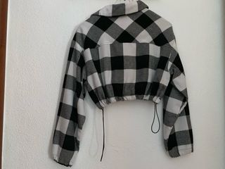 Chaqueta cuadros blanco-negro