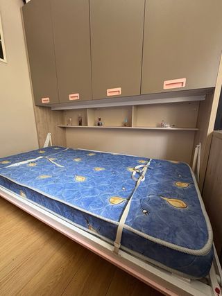 Dormitorio juvenil, cama abatible 90