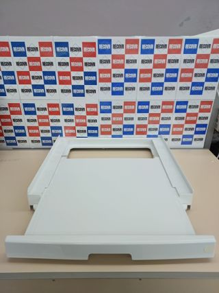 ✅ C+P Kit de Unión Universal con Estante Deslizable para Lavadoras y Secadoras, Apto para Lavadoras con Profundidad de 47-62 cm, Fácil de Instalar, Blanco, Lavadoras con Panel Recto