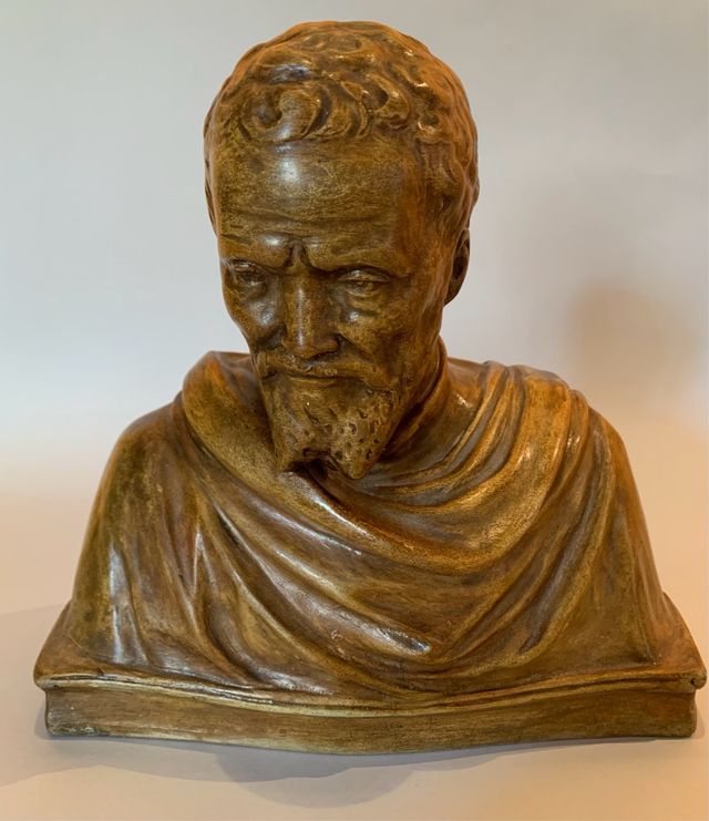 Busto ceramica Michelangelo a firma Ricchini
