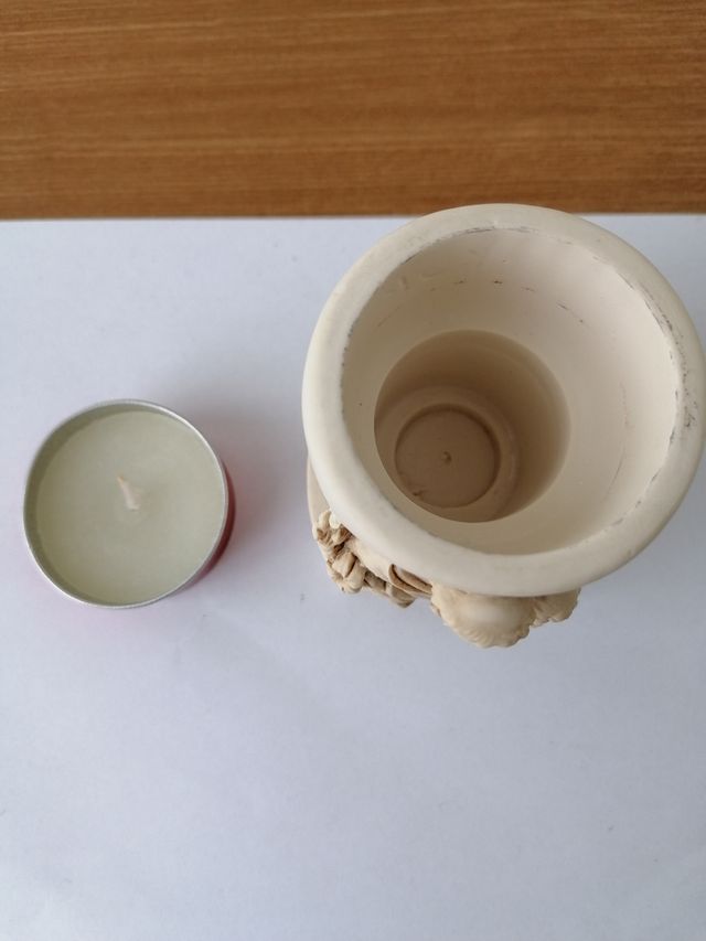 PORTA CANDELA SANT'ANTONIO SCOLPITO A MANO SOUVENI