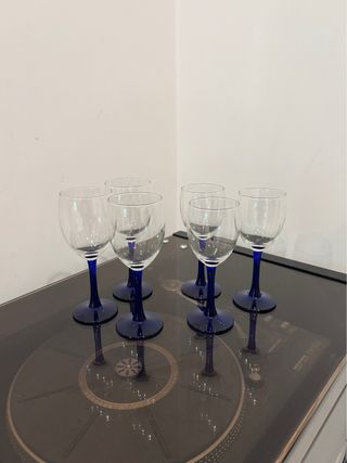 Bicchieri Vintage Blu Calici Vino Liquori Anni ‘70